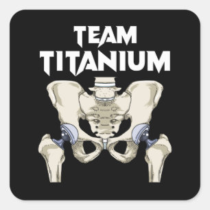 Sticker Carré Hip Chirurgie Récupération Cadeaux Hippie Hip Remp