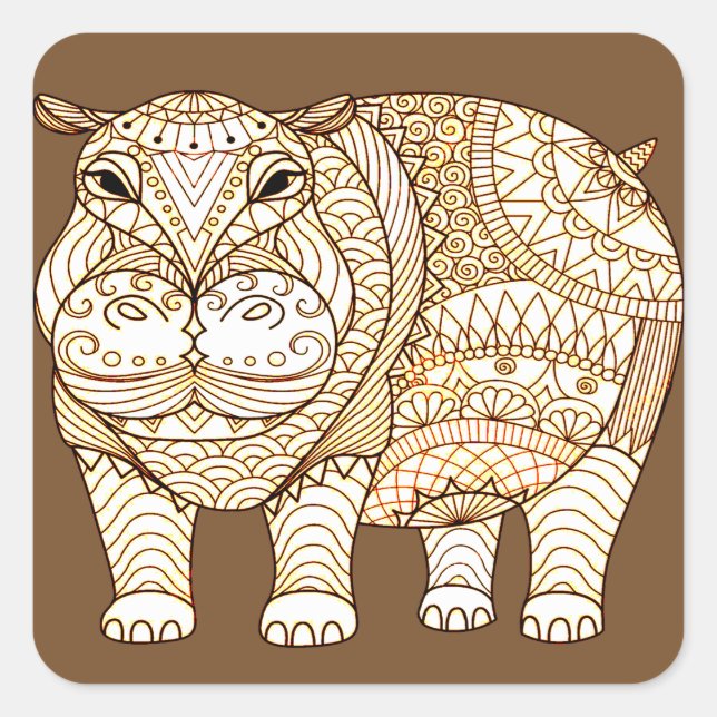 Sticker Carré Hippo (Devant)