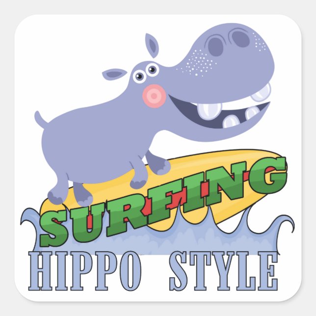 Sticker Carré Hippopotame (Devant)