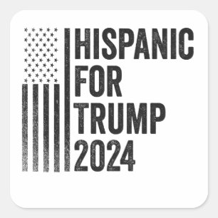 Sticker Carré Hispanique Pour Trump 2024 - Drapeau Patriotique A