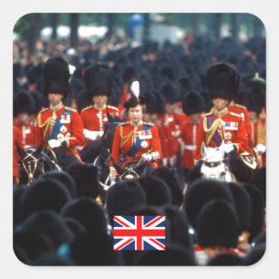 Sticker Carré HM La Reine Elizabeth II Prince Philip London