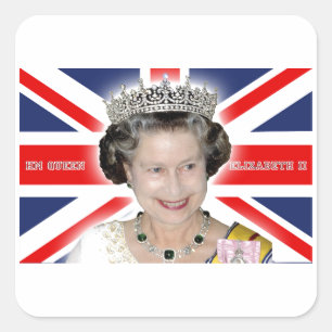 Sticker Carré HM Queen Elizabeth II - Photo Pro