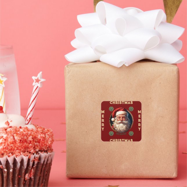 Sticker Carré Ho Ho Happy (Fête)