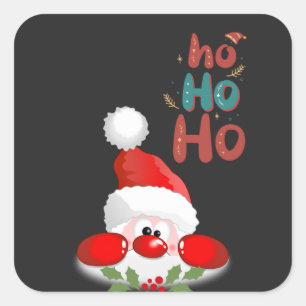Sticker Carré Ho, ho, ho ! Joyeux Noël