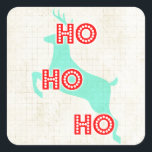 Sticker Carré ho ho ho reindeer red christmas vintaning<br><div class="desc">cut vintage appeal for the extra christmas charm</div>