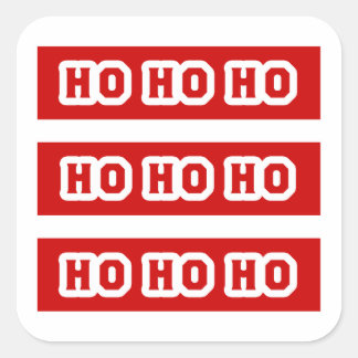 Sticker Carré Ho Ho Ho (Santa Claus Says) Red Background