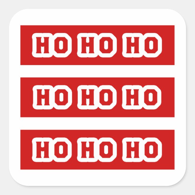 Sticker Carré Ho Ho Ho (Santa Claus Says) Red Background (Devant)