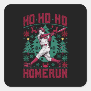 Sticker Carré Ho Ho Homerun Baseball Laid Christmas Sweat