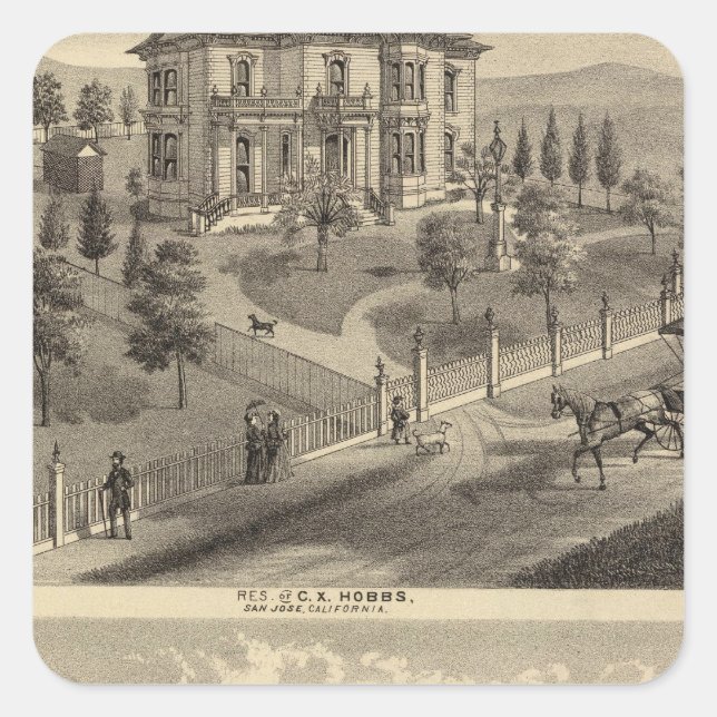 Sticker Carré Hobbs, Résidences Bradley (Devant)