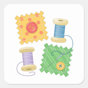 Sticker Carré Hobby D'Artisanat De Couture