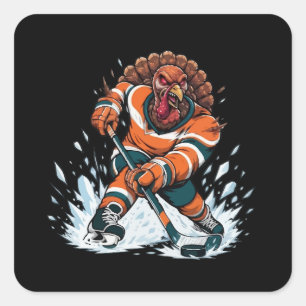 Sticker Carré Hockey de Turquie de Thanksgiving Aggressif Sport