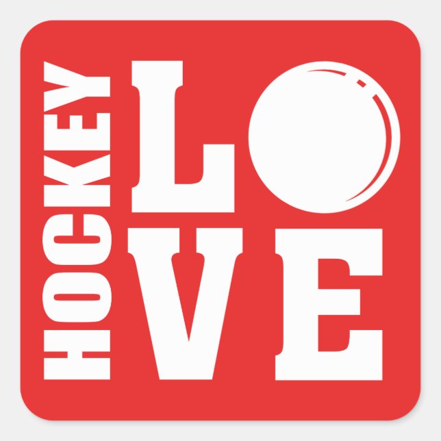 Sticker Carré Hockey Love (Devant)