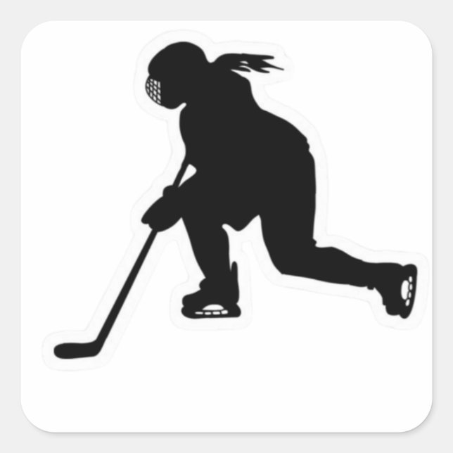 Sticker Carré Hockey pour filles (Devant)