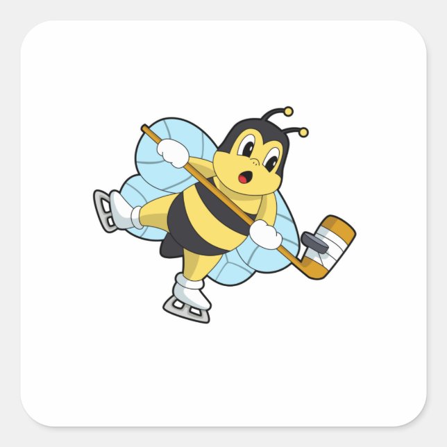 Sticker Carré Hockey sur glace Bee Hockey sur glace (Devant)