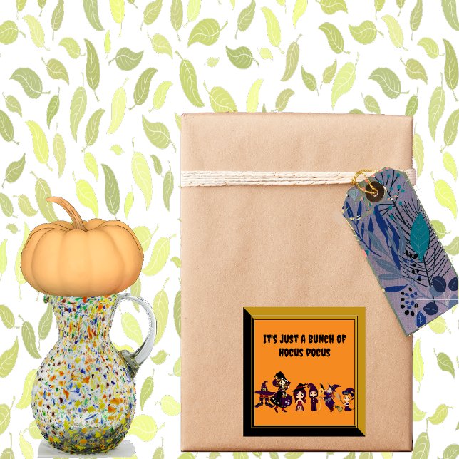 Sticker Carré Hocus Pocus Cute Halloween sorcière Parade Éffraya (Witch Parade Spooky Fun Square Sticker)