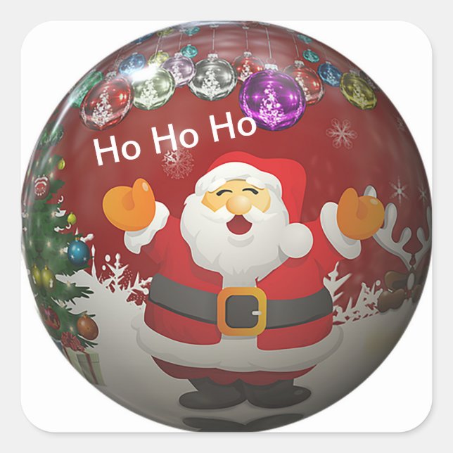 Sticker Carré "HoHoHo Père Noël" (Devant)