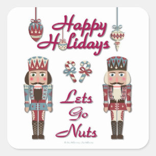Sticker Carré Holiday Nutcracker