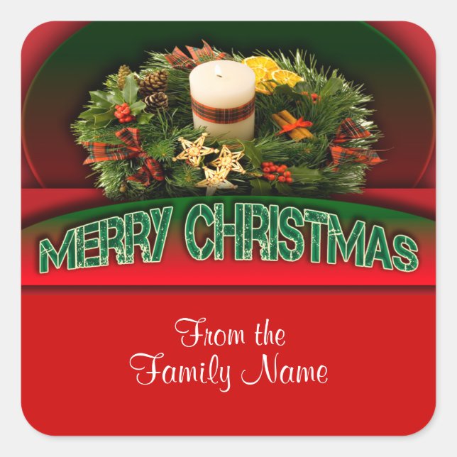 Sticker Carré Holly dans décorations de Noël moderne (Devant)