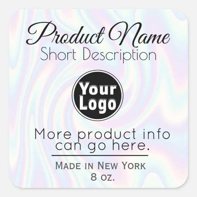 Sticker Carré Hologramme d'étiquette de produit commercial (Devant)