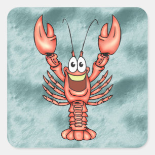 Sticker Carré Homard amusant