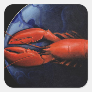 Sticker Carré Homard sur plaque Tiffany