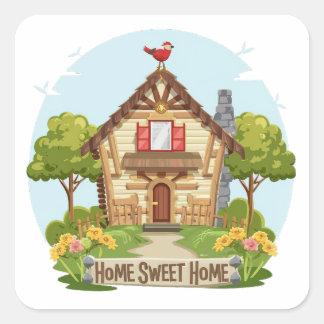 Sticker Carré Home Sweet Home