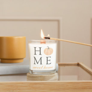 Sticker Carré Home Sweet Home   Citrouille orange   Saison autom