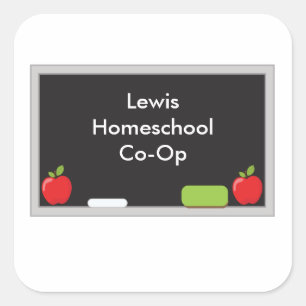 Sticker Carré Homeschol Co Op Chalkboard