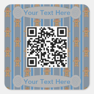 Sticker Carré Homme de pain d'épices amusant et fantaisiste