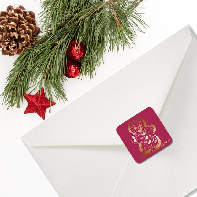 Sticker Carré Homme en pain d'épices de cuivre chaud (Créateur téléchargé)