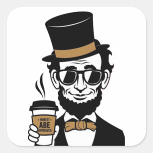 Sticker Carré Honest Abe