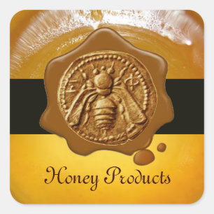 STICKER CARRÉ HONEY BEE / BEEKEEPER BEEKEEPER SCEAU BROWN DE CIR