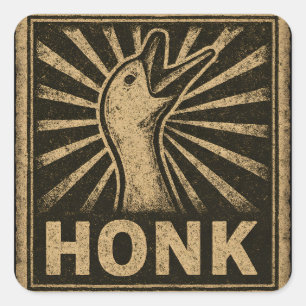 Sticker Carré Honk Goose Funny Duck Chicken Mème