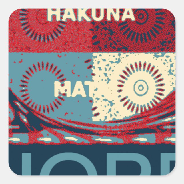 Sticker Carré Hope Hakunamatata Lovely Inspirational Edgy vecteu (Devant)
