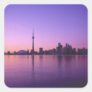Sticker Carré Horizon de Toronto la nuit, Ontario, Canada