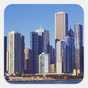 Sticker Carré Horizon des gratte-ciel Chicago du centre