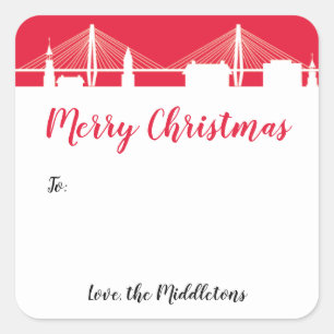 Sticker Carré Horizon rouge de Charleston de vacances de Ville