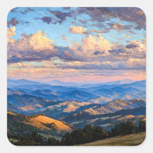 Sticker Carré Horizons bleus infinis