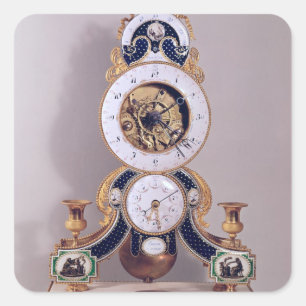 Sticker Carré Horloge décimale et double décimale