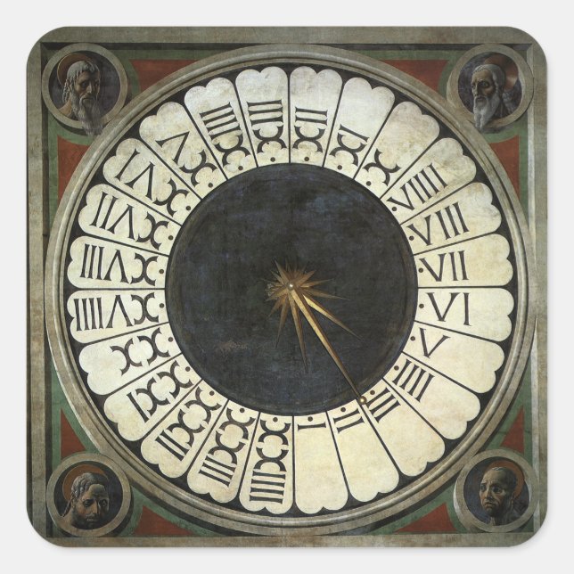 Sticker Carré Horloge du Duomo par Paolo Uccello (Devant)