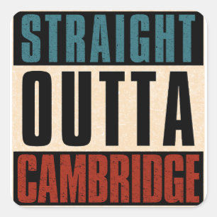 Sticker Carré Hors droit Cambridge Massachusetts MA