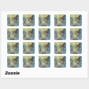 STICKER CARRÉ HORSEMAN OWL SANS TÊTE, OISEAU COUCHANT