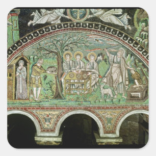 Sticker Carré Hospitalité d'Abraham et du sacrifice de