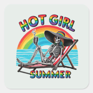 Sticker Carré Hot Girl Summer - Skeleton Beach Vibe