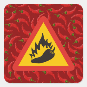 Sticker Carré Hot pepper danger