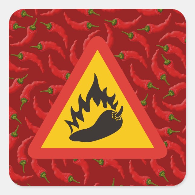 Sticker Carré Hot pepper danger (Devant)