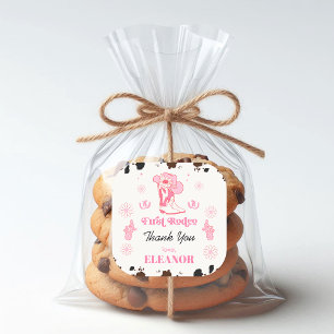 Sticker Carré Hot Rose Girls Premier Rodéo 1er Anniversaire Merc