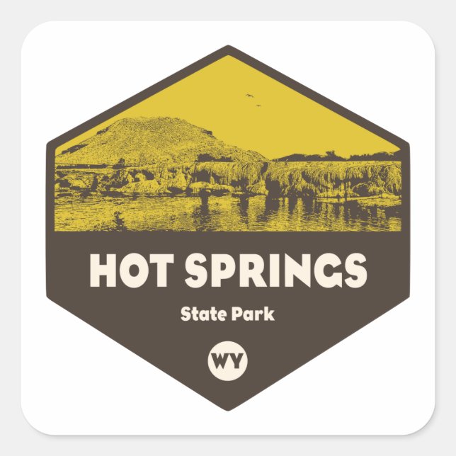 Sticker Carré Hot Springs State Park Wyoming (Devant)