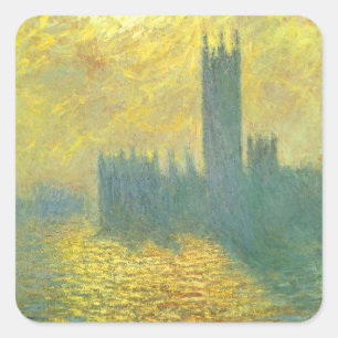 Sticker Carré Houses of Parliament, ciel orageux de Claude Monet