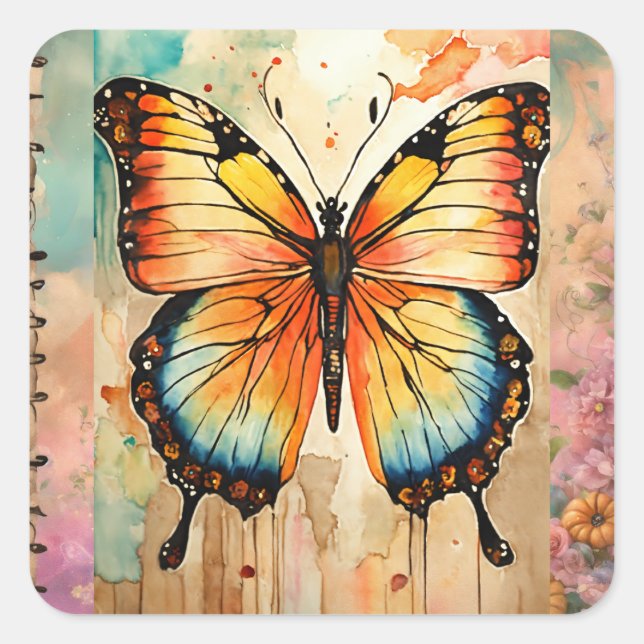 Sticker Carré Housse de coussin tatoo majestueuse personnalisée (Devant)